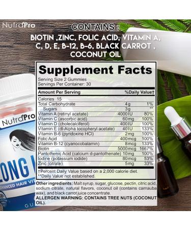 NutraPro Long Hair Gummies - Anti-Hair Loss Supplement with Biotin & 10 Vitamins for Faster Hair Growth | Thinning Hair Solution - Buy Online on GoSupps.com
