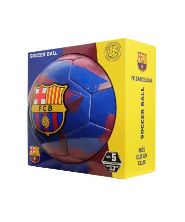 Icon Sports FC Barcelona Brush Team Soccer Ball, Brush Navy, 5