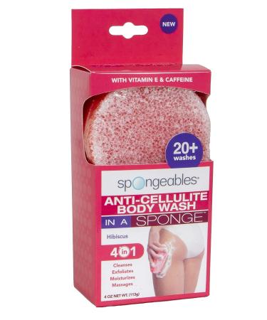 Spongeables Anti-Cellulite Sponge | 20+ Washes | Hibiscus Scent | Youthful Skin - Buy Online on GoSupps.com