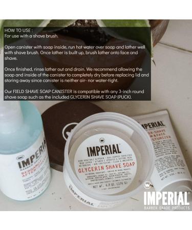 Imperial Barber Field Shave Soap Canister - 6.2 oz | Premium Shaving Soap for a Smooth Close Shave - International Shipping Available - Buy Online on GoSupps.com