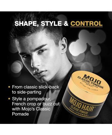MOJO Hair Classic Pomade - Strong Hold, Low Shine, Water Based Styling Product for Men & Women - Luxury Fragrance - Washes Out Easily - 75ml (Pack of 1) - Buy Online on GoSupps.com
