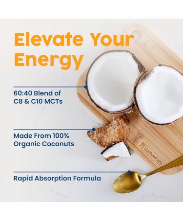NativePath Organic MCT Oil Liquid - Pure C8 C10 from Coconuts - Caprylic Acid for Keto Coffee - Paleo Vegan Flavorless Non-GMO - 30 Servings - Buy Online on GoSupps.com