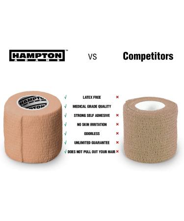 Beige Self Adhesive Bandage Wrap - 2 x 5 Yards - 14-Pack - Elastic Cohesive Wrap for Sports Injuries - Ideal for People & Pets - Buy Online on GoSupps.com
