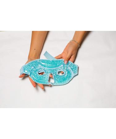 Hot Cold Therapy Gel Face Mask for Migraine Headache Relief - Ice Facial Mask for Stress and Pain Reduction - Reduce Puffiness and Dark Circles - Blue - Buy Online on GoSupps.com