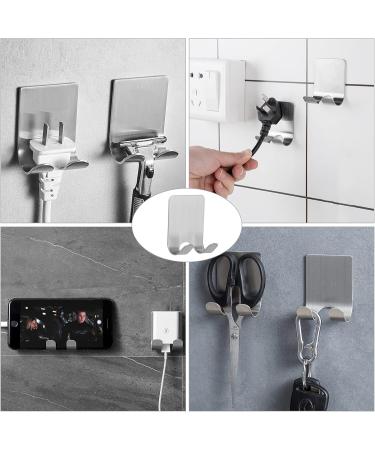 6 Stainless Steel Self-Adhesive Razor Holders - Waterproof Double Hooks for Shower Kitchen Bathroom & Towel Storage - Buy Online on GoSupps.com