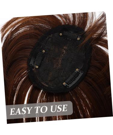 FRCOLOR Piece Invisible Wig Work Party Synthetic Hair Stylish Wigs Hair Extensions for Short Hair Human Hair Toppers for Women Air Bangs Reissue Block Miss Chemical Fiber 25.00X14.00X13.00CM Light Brown - Buy Online on GoSupps.com