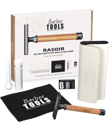 Buy Safety Razor Set - Shaver 5 Double Edge Blades Polishing Cloth & Storage Bag | Premium Barber Tools for Men | Fast International Shipping - Buy Online on GoSupps.com