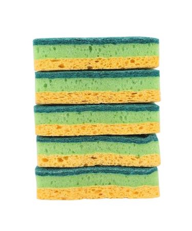 wemee Non-Scratch Cellulose Household Kitchen Sponges Dishes Sponge 5 Packages Multi-Use Dish Scrubber Sponge for Household