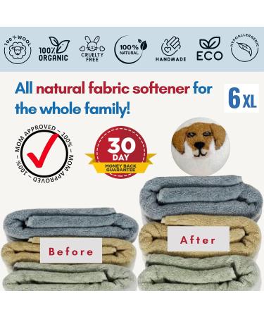 Organic Wool Dryer Balls - XL Handcrafted Puppy Dog Design | Reusable Eco-Friendly Laundry Softener | 6 Pack Natural Fabric Softener - Buy Online on GoSupps.com