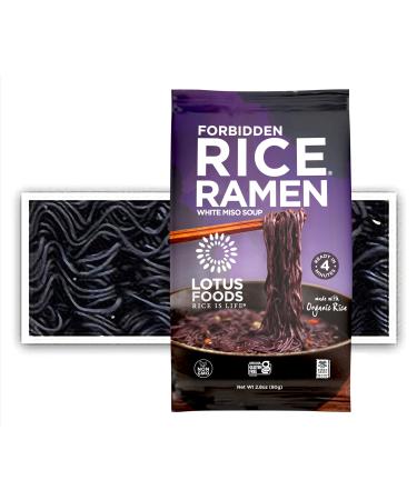 Lotus Foods Gourmet Forbidden Rice Ramen With Miso Soup, Gluten-Free, 2.8 Oz (Pack Of 10) Forbidden Rice 2.8 Ounce (Pack of 10)