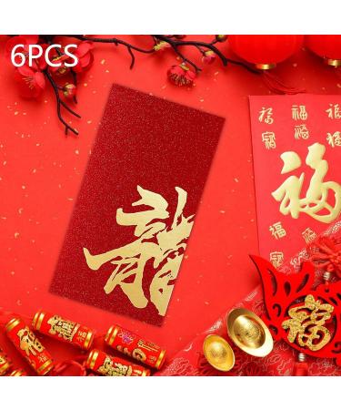 Folpus 6X Chinese Lunar New Year Red Envelopes Red Pockets Present Best Wishes Hong Bao for Graduation Spring Festival Birthday Style A - Buy Online on GoSupps.com