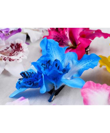 Diawell Blue Orchid Hair Flower Clip - Blossom Corsage Hair Accessory for Special Occasions - Buy Online on GoSupps.com