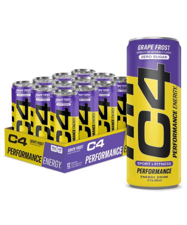 C4 Original Sugar Free Energy Drink | Purple Frost | Pre Workout Performance Drink with No Artificial Colors or Dyes 12 Fl Oz (Pack of 12) Purple Frost 12 Fl Oz (Pack of 12)