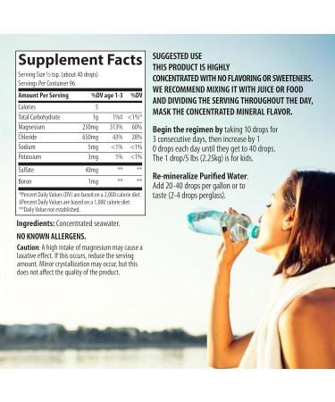 Liquid Mineral Drops Ionic Mineral Supplement | Full Spectrum Minerals | Magnesium Chloride Potassium | Low Sodium | Supports Daily Hydration & Electrolyte Balance | 96-Day Supply - Buy Online on GoSupps.com