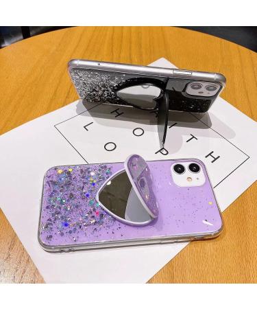 Magon Crystal Glitter Case for Xiaomi Mi 10T Pro - Slim Clear Sparkle Phone Cover with Mirror Stand Holder - Buy Online on GoSupps.com