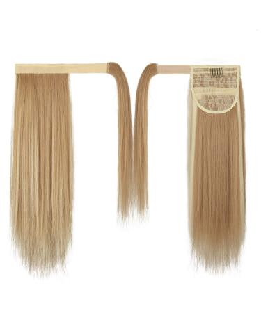 BARSDAR 35cm Short Straight Ponytail Extensions - Velcro Hair Braid for Women | Light Ginger & Natural Gold Blonde - Buy Online on GoSupps.com