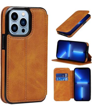 BRART Wallet Case for iPhone 13/13 Pro/13 Pro Max PU Leather Magnetic Protective Flip Case Cover with Credit Card Slot Viewing Stand Shockproof TPU (Color : Yellow Size : 13 mini 5.4") 13 mini 5.4" Yellow - Buy Online on GoSupps.com