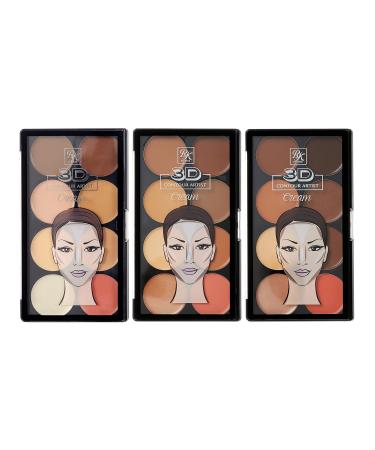 Ruby Kisses 3D Cream Contour Artist Set 3 Pack (Light Light Medium Medium Dark)