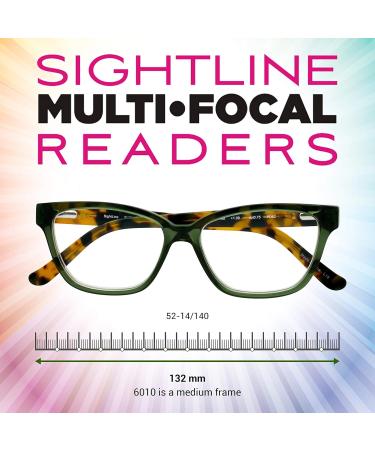 Sightline 6010 Progressive Multifocus Reading Glasses - Premium Acetate Frame AR Coated Lenses Sage 2.50 - International Shipping Available - Buy Online on GoSupps.com