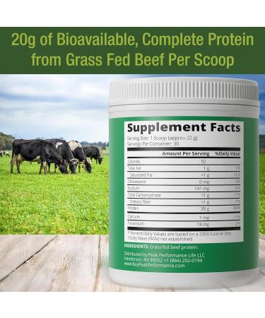 Grass Fed Beef Protein Powder - Lactose Free Great Tasting Beef Protein Isolate. Complete Animal Based Non Dairy Paleo Carnivore Supplement for Prime Muscle Building. No Whey. Unflavored - Buy Online on GoSupps.com