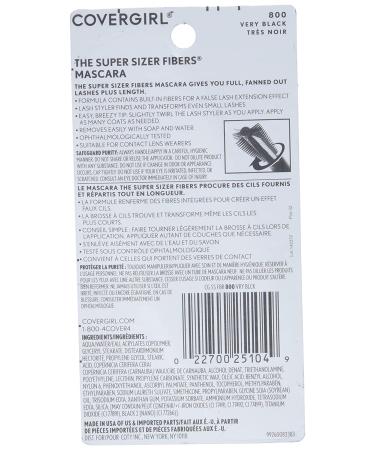 COVERGIRL The Super Sizer Fibers Mascara in Very Black - 0.4 Oz (1 Count) - Buy Online on GoSupps.com