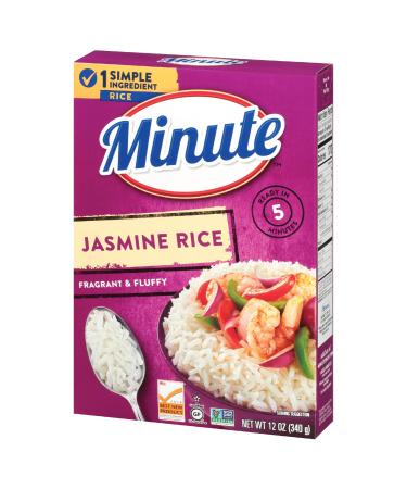 Minute Jasmine Rice, Instant Jasmine Rice for Quick Dinner Meals, 12-Ounce Box 12 Ounce (Pack of 1)