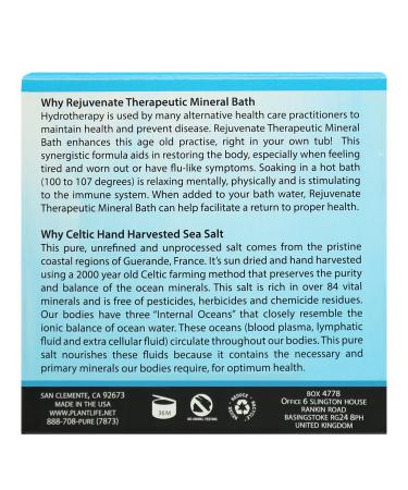 Plantlife Rejuvenate Therapy Bath Salts - Natural Aromatherapy for Balance, Calm, and Tension Release - Made in California - 3 oz - Buy Online on GoSupps.com