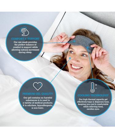 Technogel Travel Eye Mask - Cooling Gel Pad Soft Jersey Fabric Blocks Light Skin-Friendly Design for Ultimate Beauty Sleep - Buy Online on GoSupps.com