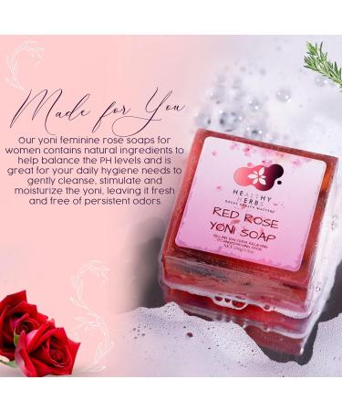 Yoni Soap Feminine Wash Bar - 100% Natural Organic Herbal Formula for pH Balance & Odor Elimination (3.5 oz) - Handmade Red Rose Scented Care Soap for Women - Buy Online on GoSupps.com