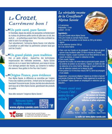  ALPINA SAVOIE ALPINA SAVOIE Crozets Nature 400 g - Pack of 12 - Buy Online on GoSupps.com