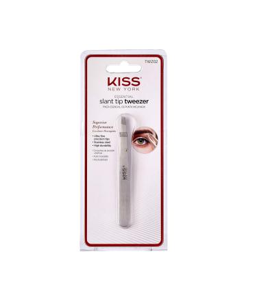 Kiss Slant Tip Tweezer  Ultra-fine precision tips  Stainless steel (TWZ02)