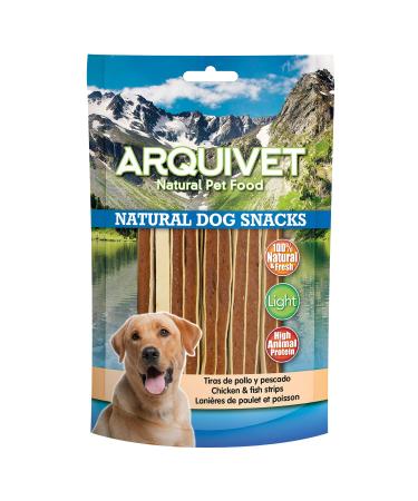 ARQUIVET Chicken & Fish Strips 100g - 100% Natural Dog Snacks - Chuches, Prizes, Candies & Rewards