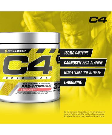 Cellucor C4 Original Pre Workout Powder - Sugar Free Preworkout Energy for Men & Women - 150mg Caffeine Beta Alanine Creatine - Cherry Limeade 30 Servings Workout Powder Cherry Limeade 30 Servings (Pack of 1) - Buy Online on GoSupps.com