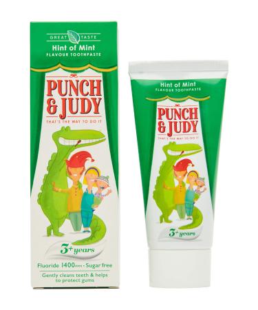 Punch & Judy Kids Toothpaste - Hint of Mint Flavour 3+ Years Fluoride Sugar Free 50ml (Pack of 1)
