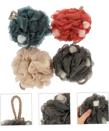 Healeved 4pcs Bath Scrub Ball | Body Scrubber Brush & Loofah Sponge Set | Shower Cleaning Accessories - Buy Online on GoSupps.com