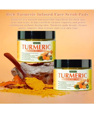 80 Turmeric Cleansing Pads for Face | Vitamin C & B5 Exfoliating Scrub Pads | Maintain Skin's Water & Oil Balance - Buy Online on GoSupps.com