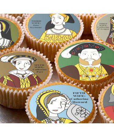 Henry VIII Tudors 24 edible PRE CUT wafer paper cupcake toppers