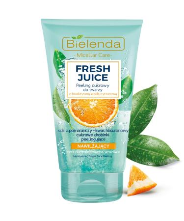 Bielenda Fresh Juice - Exfoliates Dead Skin Cells Cleanses And Refreshes The Face Hydrates And Leaves The Skin Smooth And Soft-Moisturizing Face Sugar Scrub Orange - 150 g