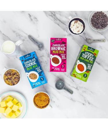 Bakedin Mug Cake Gift Set - 9 Easy to Make Mug Cake Mixes (Brownie, Cookie, Sticky Toffee) - 505g - Buy Online on GoSupps.com