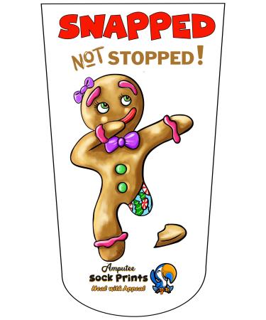 Heal with Appeal Amputee stump sock gingerbread woman snapped not stopped 3Ply stump sock