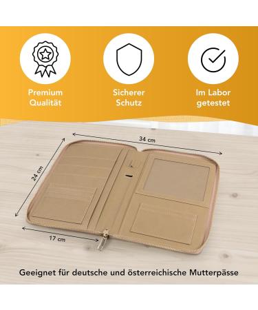 Ryvalz Elegant Mother's Passport with Digital Pregnancy Diary | Stylish Protective Cover & Zipper Compartment - Caffe Latte - Buy Online on GoSupps.com