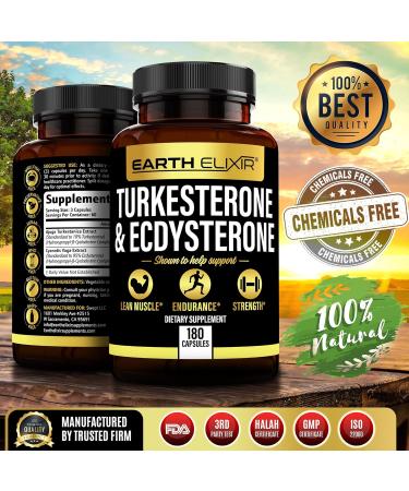 Turkesterone & Ecdysterone 1000mg Supplements - 180 Capsules 3rd Party Tested 2 Month Supply - Premium Ajuga Turkestanica for Men - Buy Online on GoSupps.com