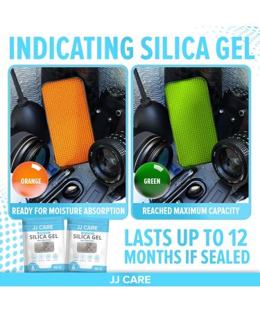 JJ CARE Silica Gel Canister 50g Pack of 6 - Rechargeable Dehumidifier Beads for Gun Safe Vault Car & Bedroom - Safe Moisture Absorber (Orange to Green - Buy Online on GoSupps.com
