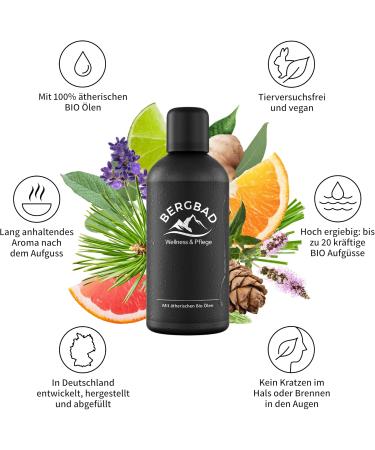 Buy BERGBAD ORGANIC Sauna Infusion - Birch & Eucalyptus 100ml | Natural Essential Oils for Relaxation | RABENKOPF - Buy Online on GoSupps.com