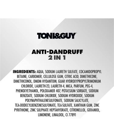 Toni & Guy Men Anti-Dandruff 2 in 1 Shampoo - Cleanses Greasy Hair, Soothes Itchy Scalp - 250ml (Pack of 1) - Buy Online on GoSupps.com