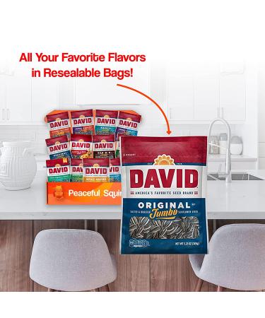 DAVID Sunflower Seeds Variety Pack - 12 Flavors, Keto Friendly On-The-Go Snack - 5.25 Ounce - Buy Online on GoSupps.com