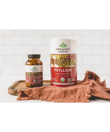 Organic India Psyllium Herbal Powder - Whole Husk Fiber 12 Oz Canister (Pack of 2) | Keto Friendly, Vegan, Gluten-Free, USDA Certified Organic - Buy Online on GoSupps.com