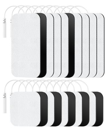 TENS Unit Replacement Pads Nursal Reusable Self-Adhesive Electrodes Pads 20 Packs 2x2 2x4 Latex Free Pigtail TENS Pads Compatible with TENS 7000 AUVON TENS Etekcity Nicwell Care Tens