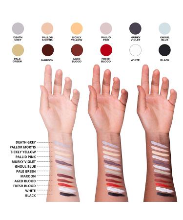 Narrative Cosmetics 12-Color Death FX Cream Palette - Professional Waterproof SFX Makeup for Stage, Film, Costumes, Cosplay, Halloween - Buy Online on GoSupps.com