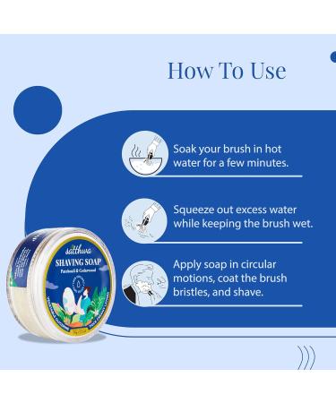Satthwa Organic Shaving Soap - Patchouli & Cedarwood | Luxurious Lather for Silky Smooth Shaves | Hydrating & Protective 50g (1.7oz - Buy Online on GoSupps.com
